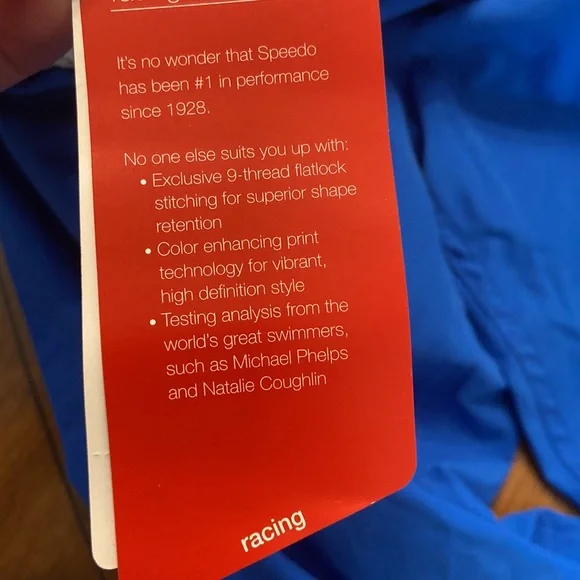 NWT Speedo Racing Pants Medium Sapphire Blue 32” inseam - Picture 3 of 9